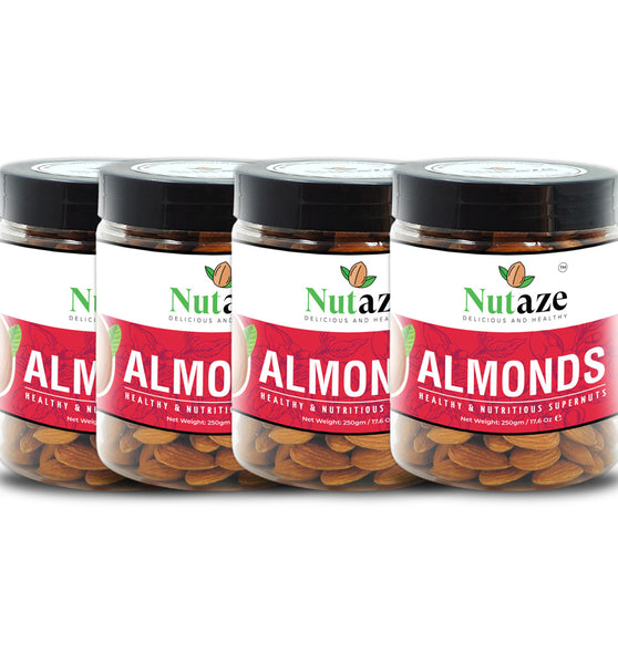 Products NUTAZE Premium Almonds | Rare USA Almonds |100% Authentic | 100% Natural, 1Kg (250g X 4)