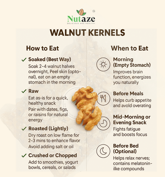 Nutaze Premium Kashmiri Walnuts – Light Halves Kernels for Brain & Heart Health