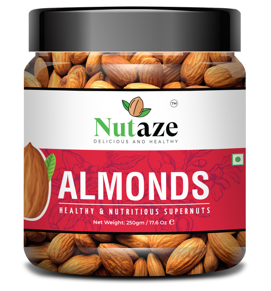 Nutaze Premium Almonds | Rare USA Almonds |100% Authentic | 100% Natural, 500g (250g x 2)
