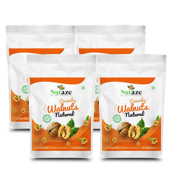 Nutaze 100% Natural Dried Kashmiri Walnut Kernels 200g x 4, 800g